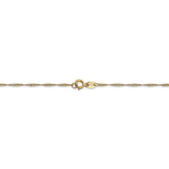1mm, 14k Yellow Gold, Singapore Chain Necklace, 16 Inch - Picture 4 of 8
